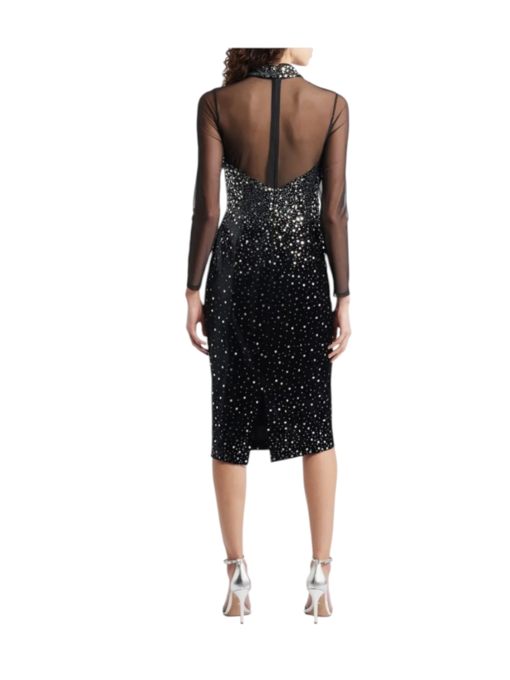 Eliza J Mixed Media Sequin Long Sleeve Cocktail Midi Dress...Size 14 - Picture 2 of 9